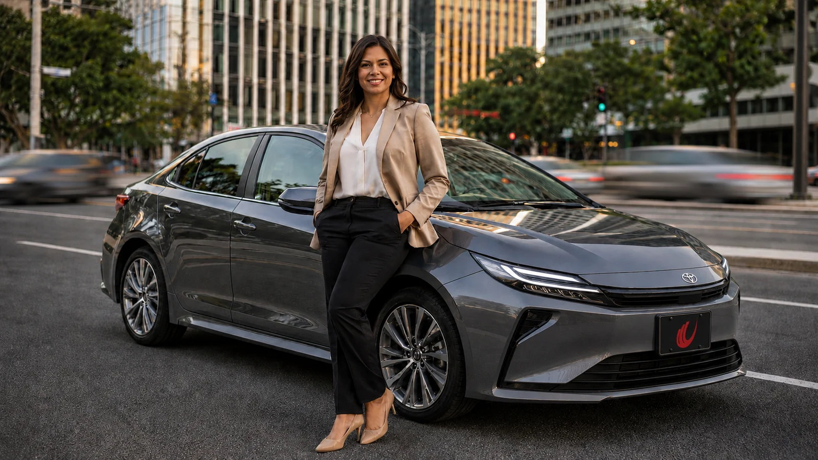 Adriana Pérez con su Corolla 2026